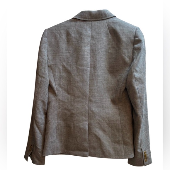 J. Crew Womens Wool Schoolboy Blazer Gold Button Gray Sz 4 - Picture 3 of 9